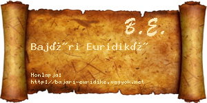 Bajári Euridiké névjegykártya